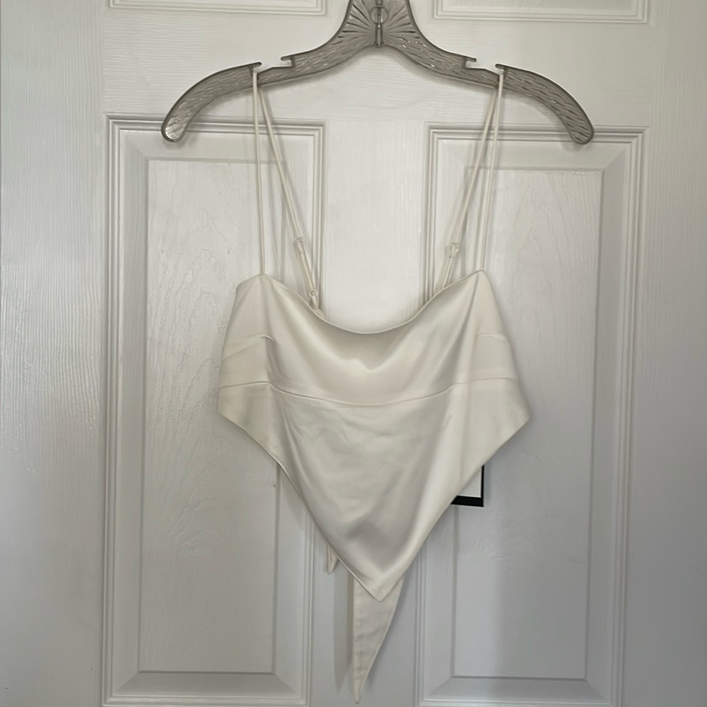 Danielle Bernstein Solid Handkerchief Top - Picture 3 of 7